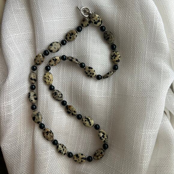 Dalmatian Jasper Beaded Necklace - Picture 2 of 6